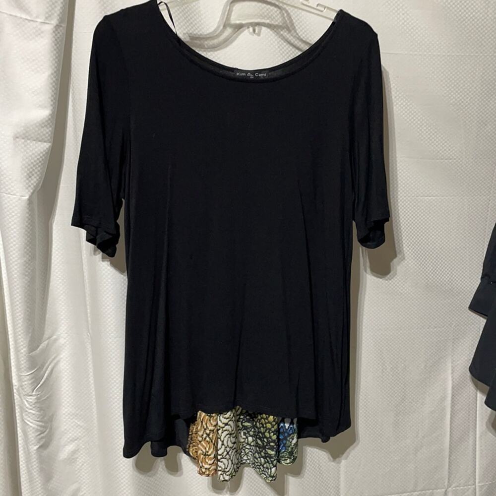 Kim & cami 2x black colorful insert nwot swing top